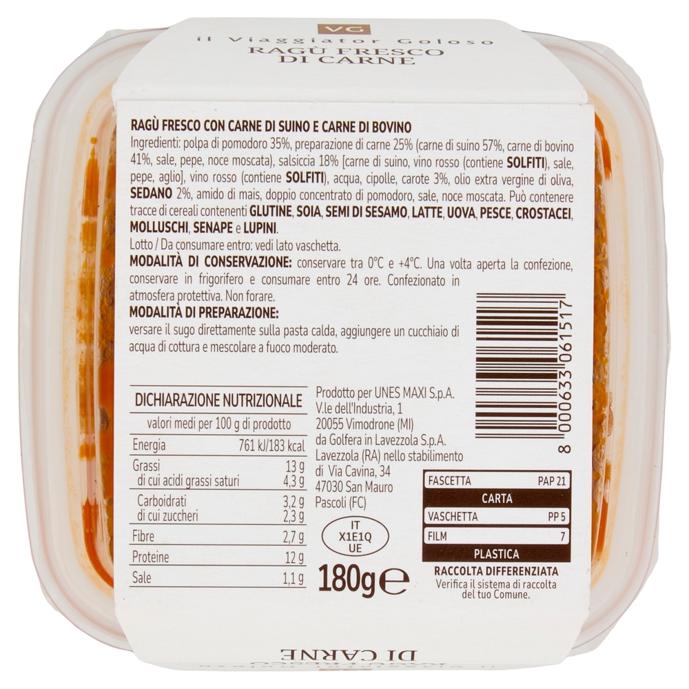 Rugù Fresco di Carne il Viaggiator Goloso